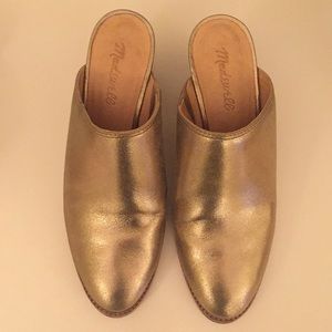 Madewell Gold Harper Mules (7.5)